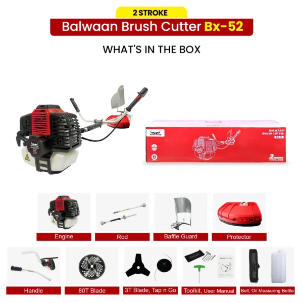Balwaan BX‑52 Side Pack Brush Cutter (52cc, 2-Stroke Engine, Heavy-Duty Agriculture Use) - Image 6