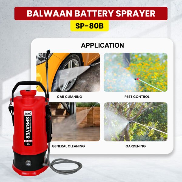 Balwaan SP‑80B | 8 L Li‑ion Battery Sprayer Pump - Image 5