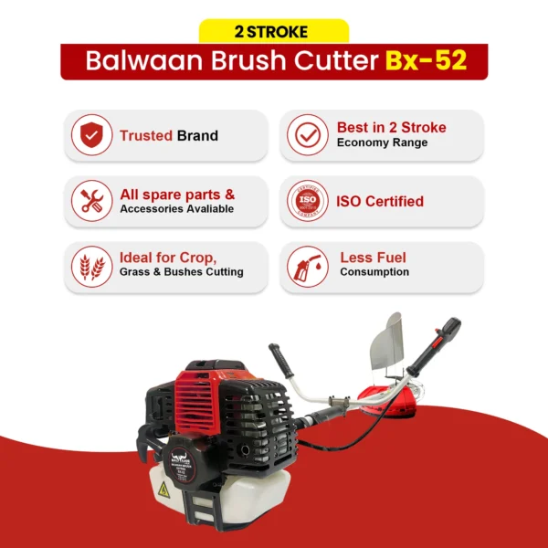 Balwaan BX‑52 Side Pack Brush Cutter (52cc, 2-Stroke Engine, Heavy-Duty Agriculture Use) - Image 7