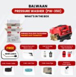 Balwaan PW‑350 High Pressure Washer (1800W Motor, Brass Pump Head, 120–150 Bar, 7.5 LPM Flow, 26ft Hose, Dual Lance) – Car, Bike & Home Cleaning Machine - Image 6