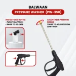 Balwaan PW‑350 High Pressure Washer (1800W Motor, Brass Pump Head, 120–150 Bar, 7.5 LPM Flow, 26ft Hose, Dual Lance) – Car, Bike & Home Cleaning Machine - Image 3