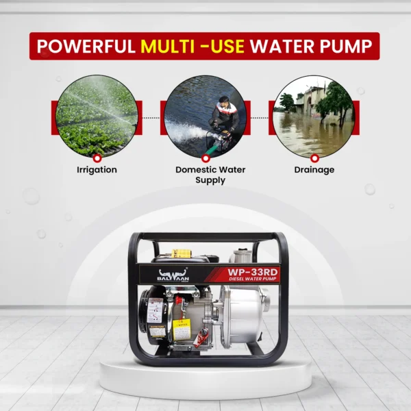 Balwaan WP-33RD Diesel Water Pump | 7 HP 4-Stroke, 3-Inch Outlet, 22 m Head, 8 m Suction – Heavy Duty Irrigation & Drainage Pump - Image 5