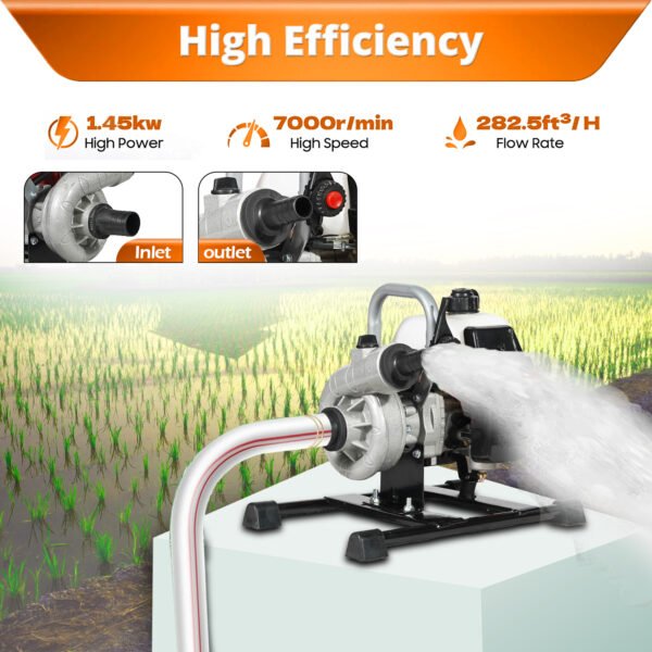 Neptune NPP-1.5 Portable Petrol Water Pump (40cc, 2-Stroke Engine, 1.5″ Inlet/Outlet, High Pressure for Agriculture & Garden Irrigation) - Image 5