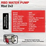 RBD WP-2 Water Pump – Heavy-Duty 2×2 Irrigation Pump - Image 2