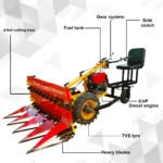 RBD Power Reaper with seat 5HP  – Heavy-Duty Paddy Cutting Machine | High Performance Farm Harvester - Image 2