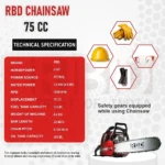 RBD CS-75CC – Heavy-Duty Petrol Chain Saw - Image 2
