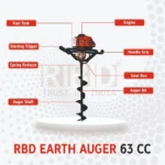RBD Earth Auger 63CC – Powerful Petrol Post Hole Digger - Image 2