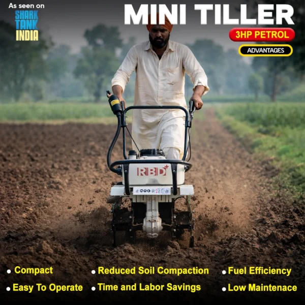 Rbd Machine RBD Mini Tiller 3HP – Compact Agricultural Tiller / Power Weeder ...