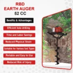 RBD Earth Auger 52CC – Petrol Post Hole Digger - Image 5