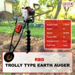 RBD Trolley Earth Auger 72CC – Heavy-Duty Petrol Post Hole Digger with Trolley - Image 3