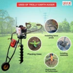RBD Trolley Earth Auger 72CC – Heavy-Duty Petrol Post Hole Digger with Trolley - Image 5