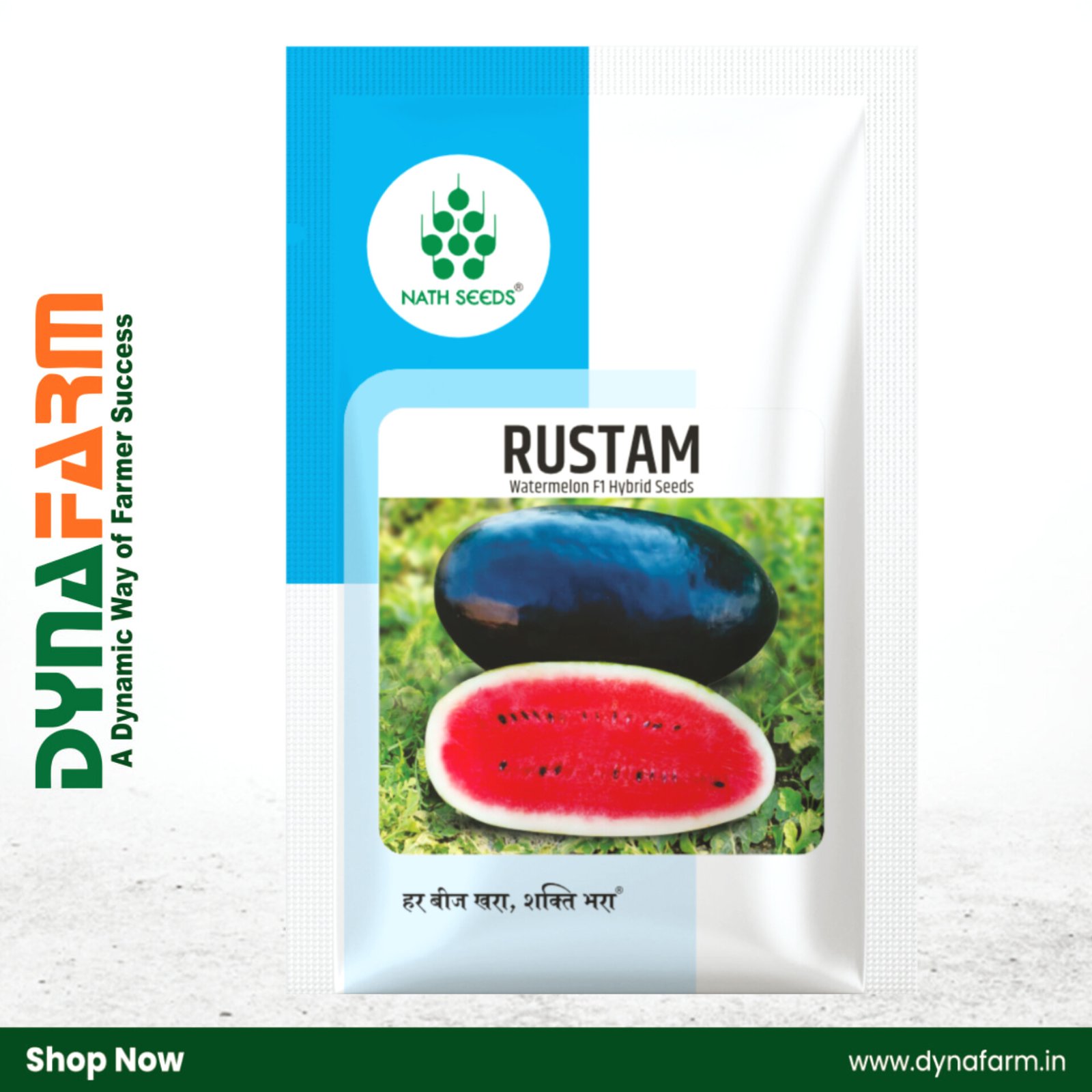 rustam nath f1 Rustam Nath F1 Hybrid Watermelon Seeds – High Yield | Premium Quality | Sweet Red Flesh - Image 1