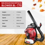 Balwaan BL-770 Backpack Leaf Blower - Image 6