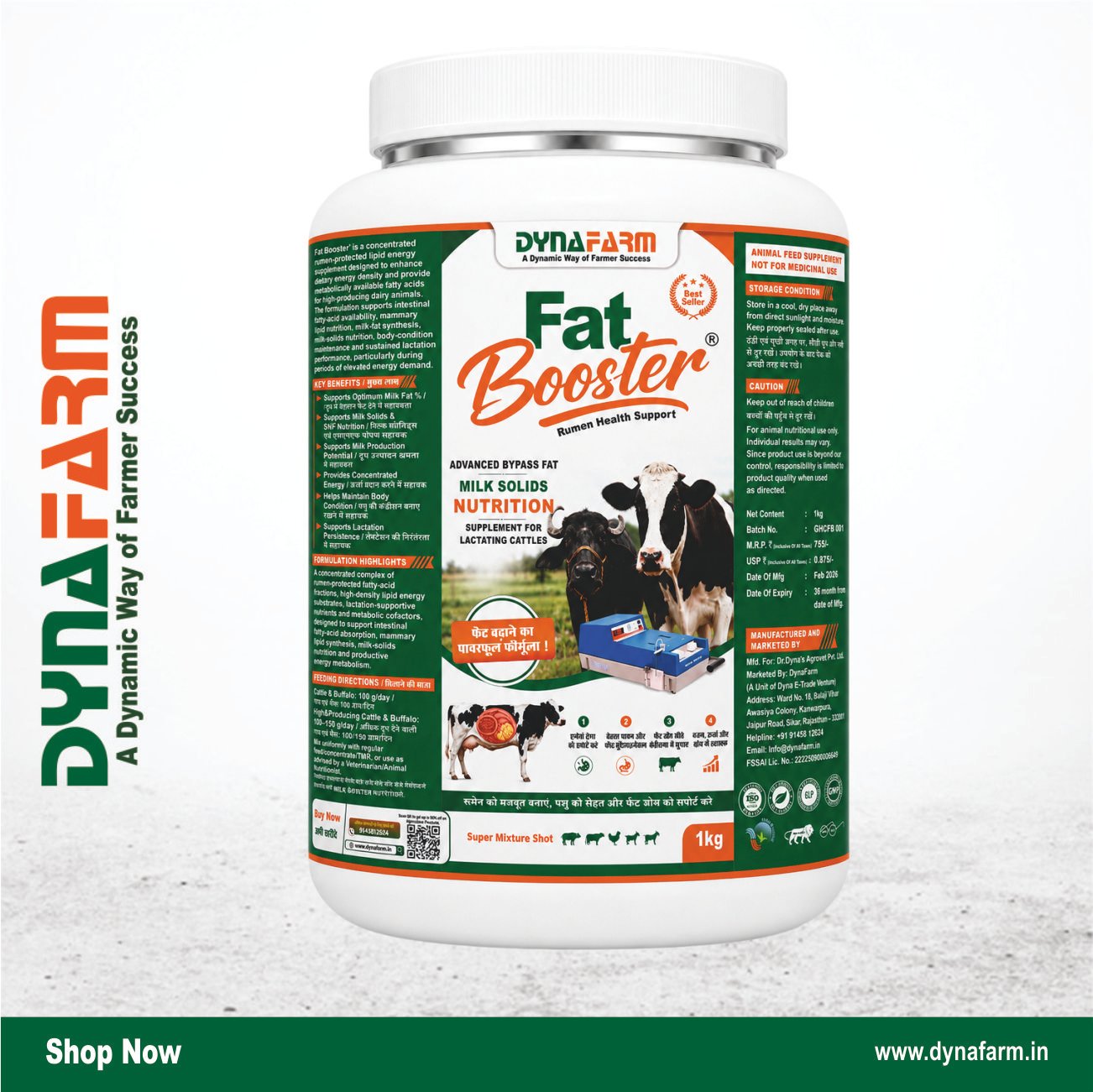 fat booster.jpg Dyna Fat Booster – Advanced Bypass Fat & Milk Solids Nutrition - Image 1