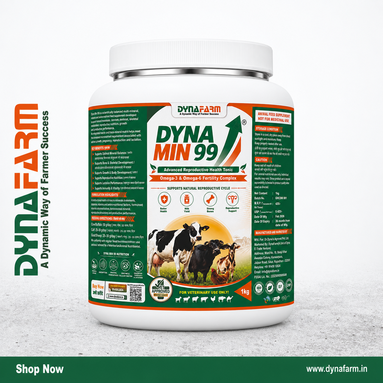 min 99 Dyna Min 99 – Advanced Level Mineral Mixture Supplement for Livestock - Image 1