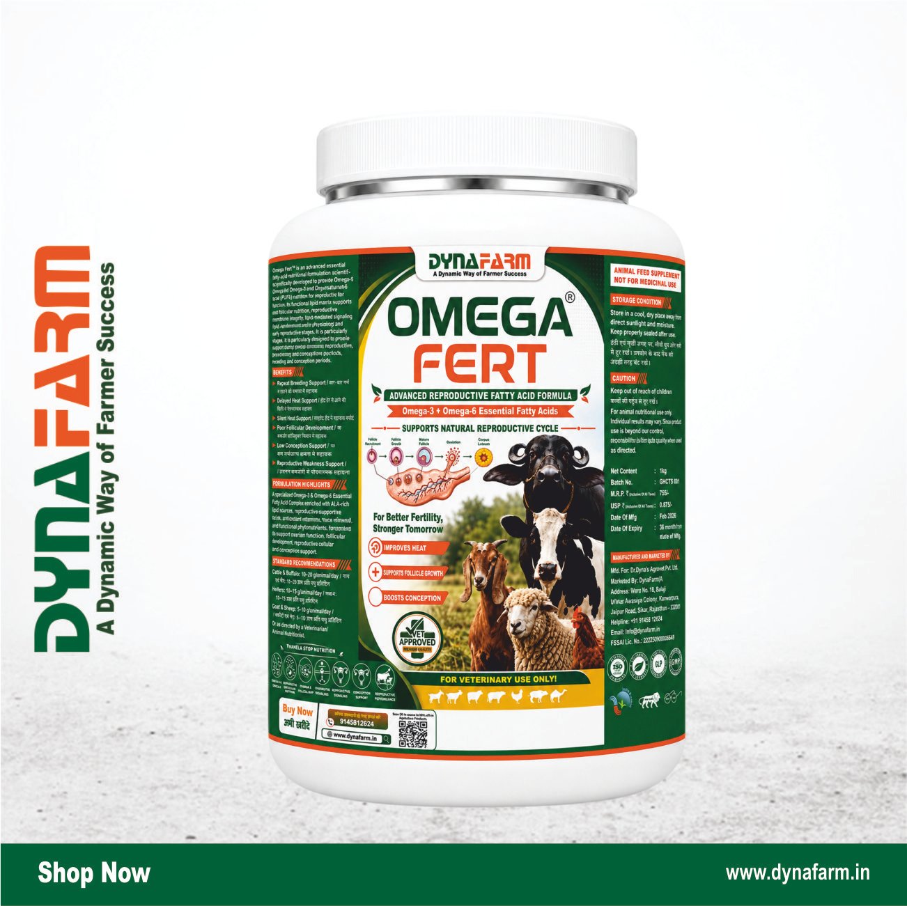 omega fert.jpg Omega Fert – Advanced Fertility Booster & Reproductive Support Supplement for Cattle & Buffalo - Image 1