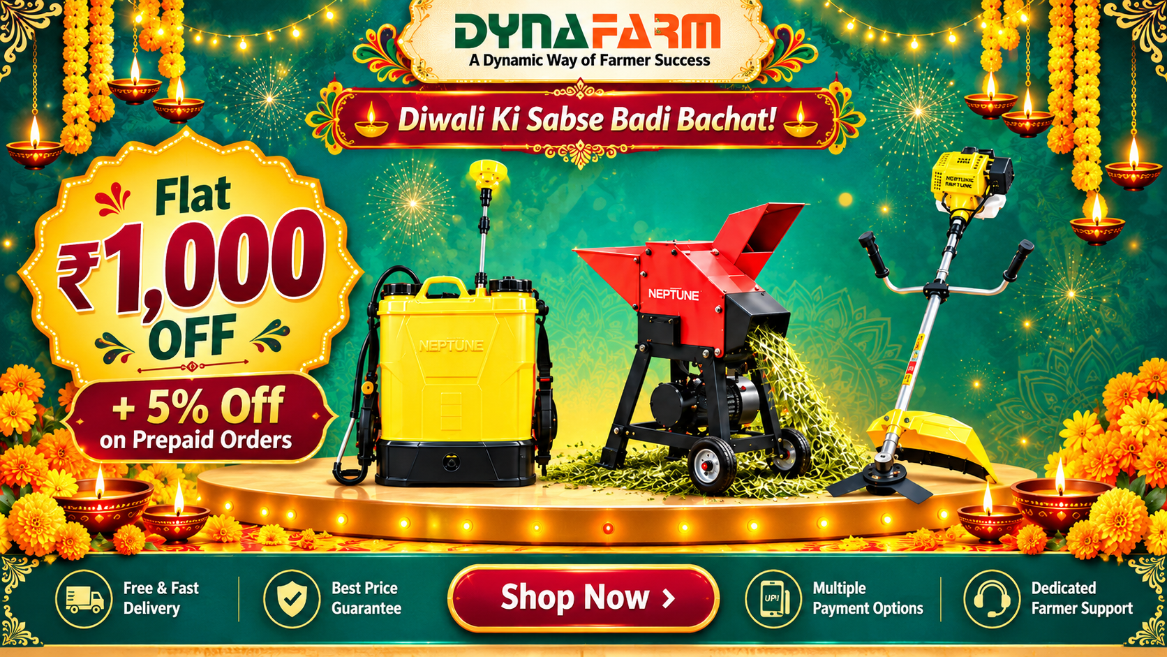 Diwali Farm Tools Savings Banner