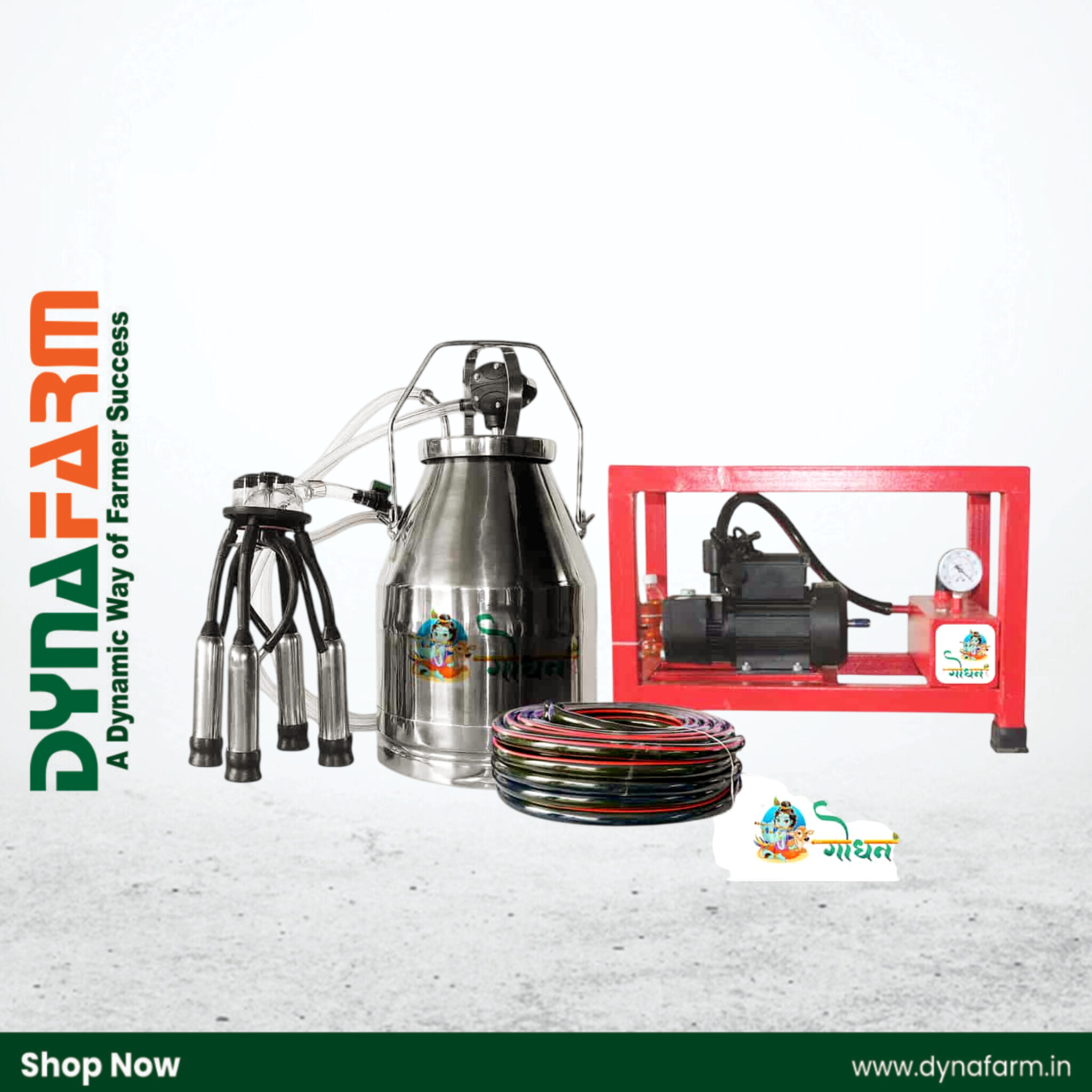 InShot_20261007_164453640.jpg GODHAN GS-200 Oil Single Bucket Milking Machine for Cow & Buffalo | 1 HP Motor | 200 LPM Pump | 25 Litre Bucket | 1 Year Warranty - Image 1